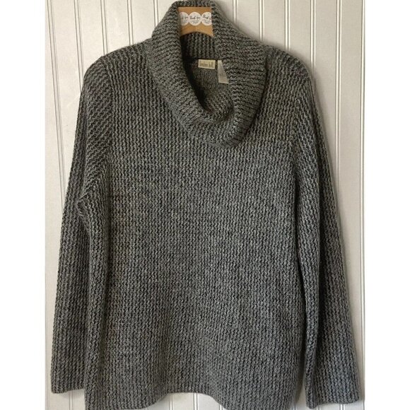 Linden Hill Women’s XL Mohair Blend Cowl Neck Long Sleeve Gray Sweater Tunic Top - Picture 2 of 8